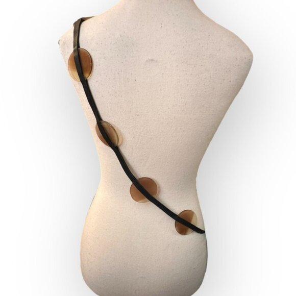 Womens Plus Size Leather Disc Tie Fashion Belt - Picture 3 of 5